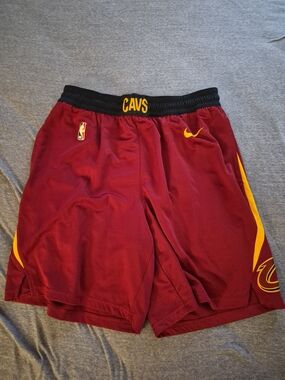 Nike Men’s Maroon Cleveland CAVS NBA  Athletic Shorts with Gold Accents